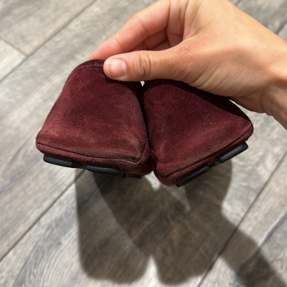 • Gucci • Men’s Authentic Suede GG Logo Drivers Burgundy Red 6.5 - Picture 5 of 8